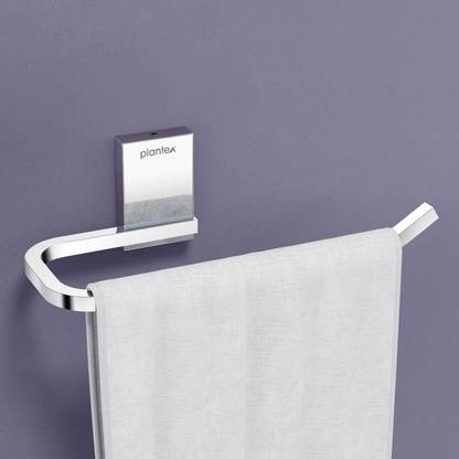 Plantex Napkin Ring/Towel Holder/Towel Hanger for Bathroom Accessories - (Crystal-1403) Silver - Chrome Towel Holder