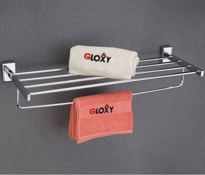 GLOXY GLOXY Stainless Steel Towel Rod | Heavy-Duty Single Bar for Bathroom & Kitchen 24 inch 1 Bar Towel Rod