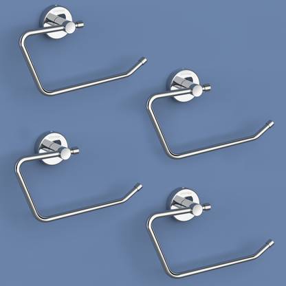 Plantex Stainless Steel Towel Ring for Bathroom/Wash Basin/Napkin-Towel Hanger/Bathroom Accessories (Pack of 4) Chrome Finish Towel Holder