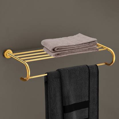 Plantex 304 Grade Stainless Steel Daizy Towel Rack/Stand for Bathroom-Pack of 1(APS-957) PVD Gold Towel Holder