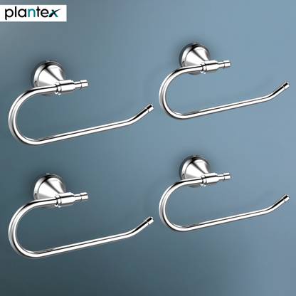Plantex Crosslink Stainless Steel 304 Grade Niko Napkin Ring/Towel Ring/Napkin Holder/Towel Hanger/Bathroom Accessories(Pack of 4) Chrome Finish Towel Holder