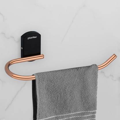 Plantex 304 Grade Stainless Steel Napkin Ring/Towel Ring/Towel Hanger for Bathroom(Parv) Rose Gold & Black Towel Holder