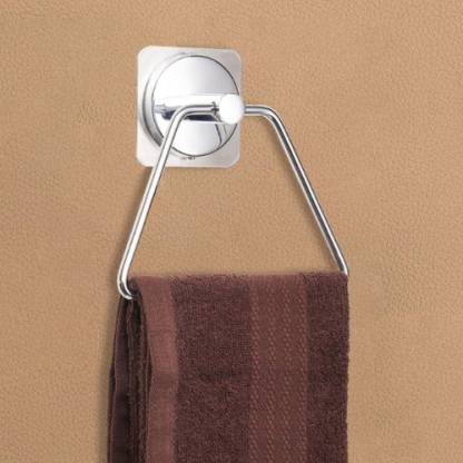 EZ Fix Trapezium Towel Hanger for Bathroom & Kitchen - Silver| Towel Holder Silver Towel Holder