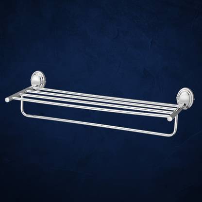 Plantex Crosslink Cubic Stainless Steel 304 Grade Towel Rack for Bathroom/Towel Stand/Hanger/Bathroom Accessories (18 Inch-Chrome) Silver Towel Holder