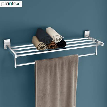 Plantex 304 Grade Stainless Steel Towel Rack for Bathroom/Towel Stand/Towel Hanger/Bathroom Accessories (24 Inch - Pack of 1) Chrome Towel Holder