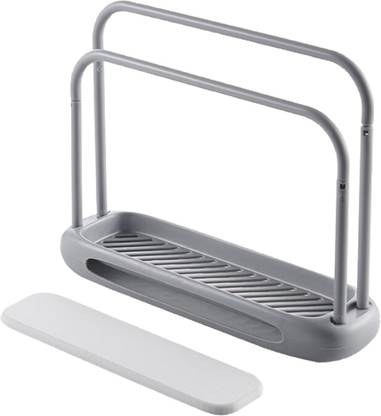 Lyla Double Bar Towel Rag Hanger Dishcloth Drying Rack Grey with Diatom mud Grey Towel Holder
