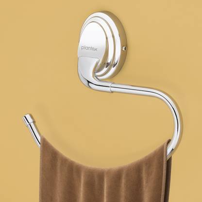 Plantex Crosslink Stainless Steel 304 Grade Cubic Napkin Ring/Towel Ring/Napkin Holder/Towel Hanger/Bathroom Accessories(Chrome) Silver Towel Holder