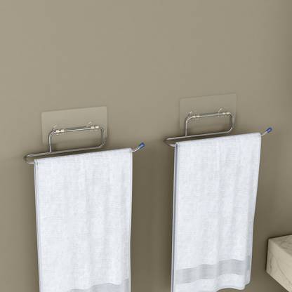 Impulse by Plantex Self Adhesive Towel Holder/Towel Hanger/Towel Ring for Bathroom-Pack of 2 Silver - Chrome Towel Holder