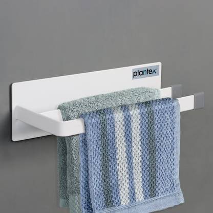 Plantex Magnetic Double Napkin Holder/Towel Hanger/Bathroom Accessories (APS-SLQ-1203) White Towel Holder