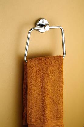 iSTAR Stainless Steel Chrome Finished Triangle shape Towel Ring Napkin Holder (Pack 1) 6 inch 1 Bar Towel Rod