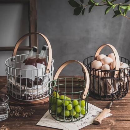 Lyla Metal Wire Egg Basket for Collecting Chicken Eggs Holder Green S Green Towel Holder