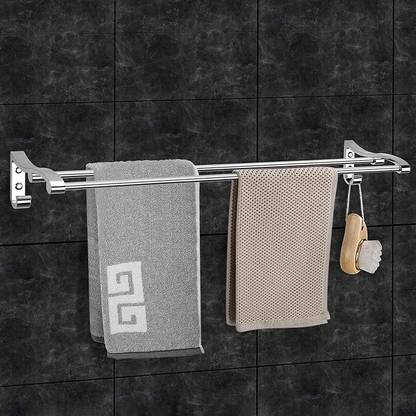 Plantex High-Grade Aluminum Towel Rod/Towel Rack for Bathroom/Towel Bar/Hanger/Stand/Bathroom Accessories (24 Inch) Chrome Finish Towel Holder