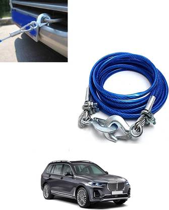MATIES Car Blue Heavy Duty Strong Emergency 7000Kg Towing Capcity Rope With Hooks-314 4 m Towing Cable