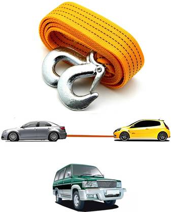 monolive 3Ton Strong/Non-Slip Heavy Duty Nylon Yellow Towing Rope For Vehicle-212 2.5 m Towing Cable