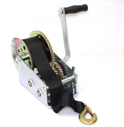 Bellveen Hand Winch 1200 LBS Hand Gear Winch ATV Boat Trailer Heavy Duty with Nylon Strap 10 m Towing Cable