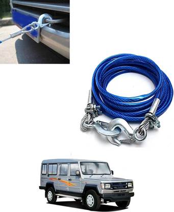 MATIES Car Blue Heavy Duty Strong Emergency 7000Kg Towing Capcity Rope With Hooks-276 4 m Towing Cable