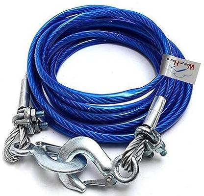 Gney Tow Rope 7 Tons Wire Cable High Strength Hook Steel-Powerful Wire 4.5 m Towing Cable