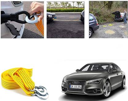 Automotive Prist Nylon Car Truck Towing Rope Cable Tow Pull Strap Hooks for Blk-But-A7 4 m Towing Cable
