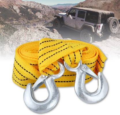 BRXR Heavy-Duty Vehicle Towing Rope Strap with Hooks | High Strength Recovery Rope 4 m Towing Cable