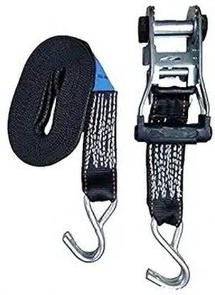 Freefall Polyester Cargo Lashing Ratchet Belt Black with Hook for Dj & Pulling 3TonX15Mtr 15 m Towing Cable