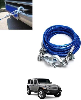 MATIES Car Blue Heavy Duty Strong Emergency 7000Kg Towing Capcity Rope With Hooks-306 4 m Towing Cable