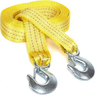 HouseOfCommon Car Heavy-Duty Tow Strap with Hooks, 2 Inches by 5 Metre, Polyester Webbing, 5 m Towing Cable