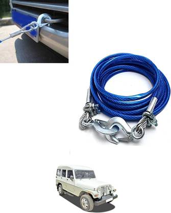 MATIES Car Blue Heavy Duty Strong Emergency 7000Kg Towing Capcity Rope With Hooks-183 4 m Towing Cable