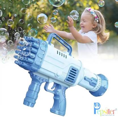 Pepstter 32 Holes Bubble Maker Gatling Bubble Gun Machine Toy for Kids random color Toy Bubble Maker