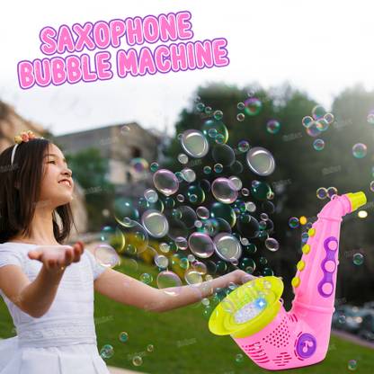 FIDDLERZ Saxophone Bubble Machine for Kid 1 Bubble Solution & Rechargable Battery Toddler Toy Bubble Maker