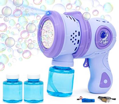 FIDDLERZ Bubble Gun for Kids Bubble Soluction Machine Automatic Space Bubble Blower Gun Toy Bubble Maker