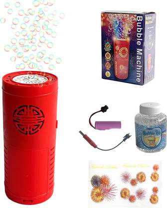 Tassino Fireworks Bubble Machine With Lights And Sound Toy Bubble Maker
