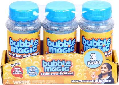 bubble magic 118 ML Solution with wand 3 Pack, for Kids 3+ & Above Toy Bubble Maker