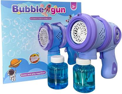 Plutofit 12 Hole Automatic Blowing Bubble Shooter Space Bubble Gun Best Ultimate Endless Toy Bubble Maker