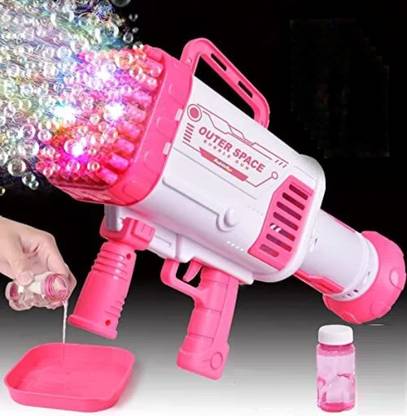 2N2 49 Holes Bubble Gun with Solution, Rocket Boom Bubble Makers for Kids JSRFBG01 Toy Bubble Maker