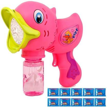 colorsole Duck Face Bubble Gun Machine for Kids | Automatic Bubble Gun | Leak-Proof (PINK) Toy Bubble Maker