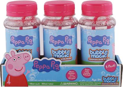 bubble magic 3 Pack 118 ML Solution with Wand Peppa Pig For Kids 3 year + Toy Bubble Maker