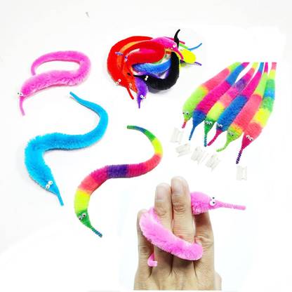 mil9us 4Pack Magic Worm Toys Wiggly Twisty Fuzzy Worms 1 Magic Tricks