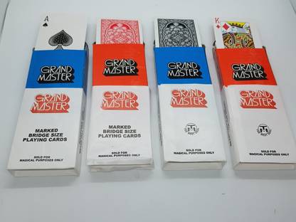 A SARKAR MAGIC WORLD GRAND MASTER MARKED CARD DECK (SET OF 4 PCS) / MAGICIAN MARKED CARD PACKET 1 Magic Tricks