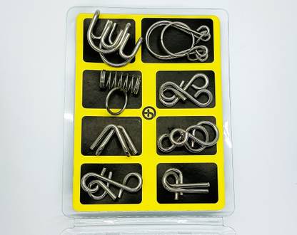 wizerdy METAL PUZZLE SET (SET OF 8) / BAFFLING PUZZLE (MW,SPRING RING, HORSE SHOE) 8 Magic Tricks