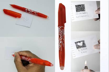 Magic World HEAT VANISH PEN MAGIC (RED) / HEAT VANISHING WRITTING PEN TRICK 1 Magic Tricks