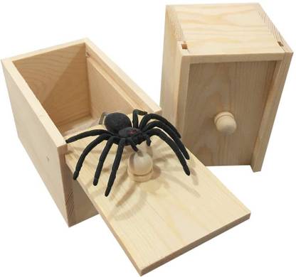 patil magic Rubber Spider Prank Box, Handcrafted Wooden Surprise Box Prank 1 Magic Tricks