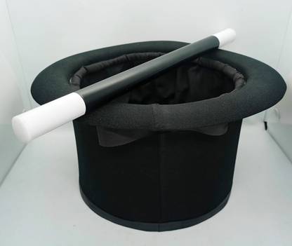 A SARKAR MAGIC SHOP MAGIC HAT WITH JUMPING MAGIC WAND SET / MAGICIAN HAT & RISIING WAND 2 Magic Tricks