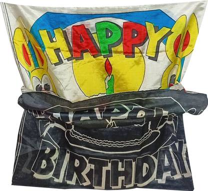 wizerdy HAPPY BIRTHDAY CLOTH COLOR CHANGE MAGIC TRICK / BLACK & WHITE TO COLOR HANKEY 1 Magic Tricks