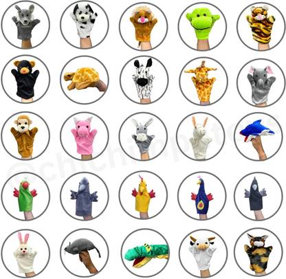 Ritu Shubhman's Creation Animal & Bird Hand Puppets ( Set Of 25 Pcs ) Storytelling Hand Puppets | Animal Hand Puppets | Hand Puppets For Kids | Monkey Hand Puppet | Lion Hand Puppet | Puppet Toy | Puppets For Kids | Dog Hand Puppet Hand Puppets