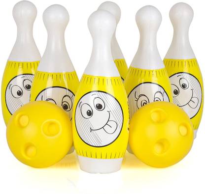 YIQELU Bowling Game Toy for Kids Set of 6 Large Pins & 2 Ball Toys Bowling Set Sports Bowling Set