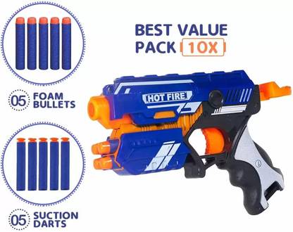 Aayra Hot Fire Soft Shooter Manual Soft Bullet Gun with 10 bullets Guns & Darts