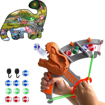 Tassino Dinosaur Bow game for kids with Sticky Balls Throwball