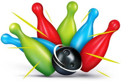 Intelliskills Premium Bowling Pin Set| 6 Bowling Pins & 1 Ball for Fun Learning of Numbers Bowling