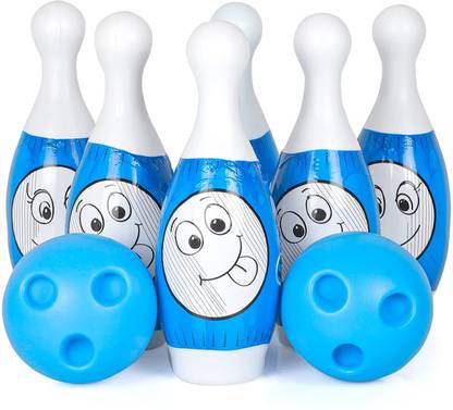 MOBHADA Plastic Bowling Set 6 Pin 2 Ball For Kids Sports Bowling Set