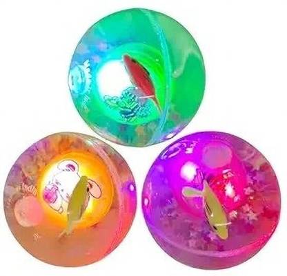 3 Jokers Led Flashing Luminous Ball 55mm Rubber Bouncing Ball Crazy Ball